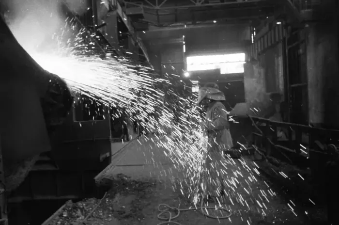 Framed Print : The production of steel products