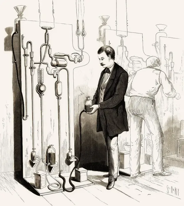 Framed Print : Production of Thomas Edison's lightbulbs