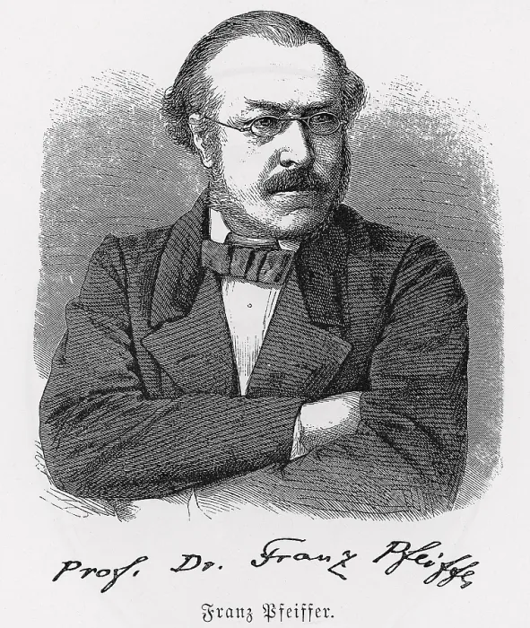 Framed Print : Prof Dr Franz Pfeiffer (1815-1868) from Konnecke Bilderatlas zur Geschichte der Deutschen Litteratur Marburg