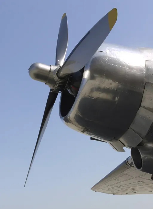 Framed Print : Propeller of a DC 3