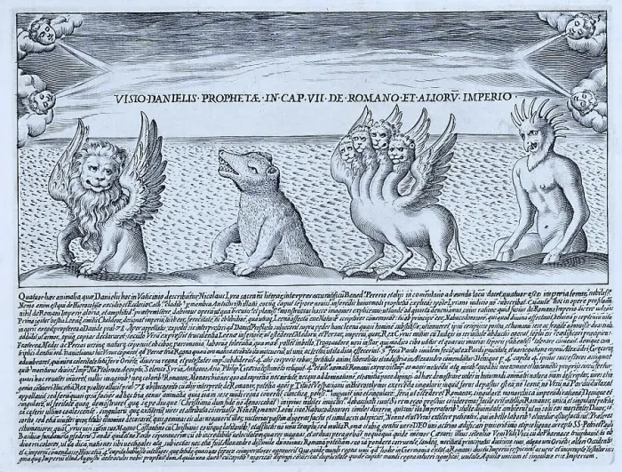 Framed Print : The prophet Daniel's vision of the Roman Empire and other empires