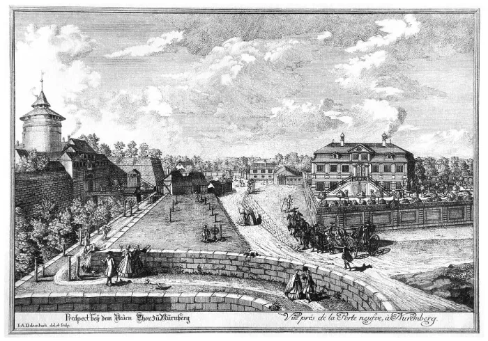 Framed Print : Prospect in front of the New Gate in Nuremberg