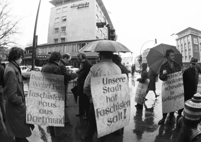 Framed Print : Protest action by young people from Dortmund on 25 Framed Print : Protest action by young people from Dortmund on 25