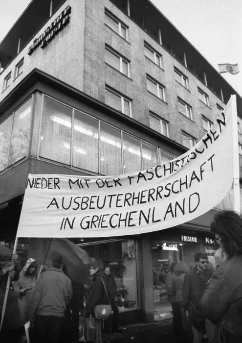 Framed Print : Protest action by young people from Dortmund on 25 Framed Print : Protest action by young people from Dortmund on 25