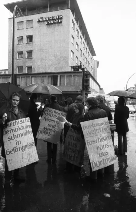 Framed Print : Protest action by young people from Dortmund on 25
