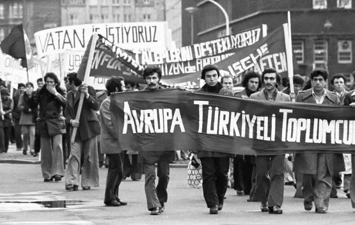 Framed Print : The protest against the consequences of unemployment by a demonstration of Turks in Gelsenkirchen on 06 Framed Print : The protest against the consequences of unemployment by a demonstration of Turks in Gelsenkirchen on 06
