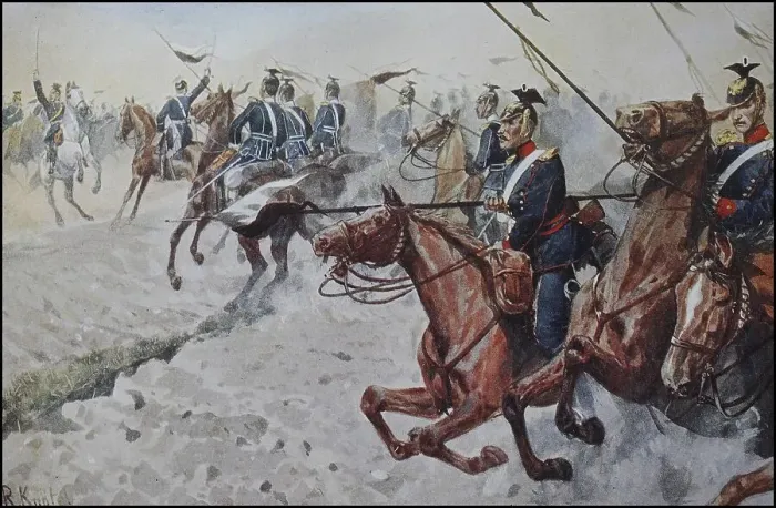 Framed Print : Prussian Army, Cavalry Charge of the Uhlans of the 3rd Uhlan Regiment