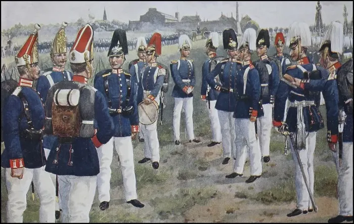 Framed Print : Prussian Army, Guard in front of Parade on Tempelhofer Feld