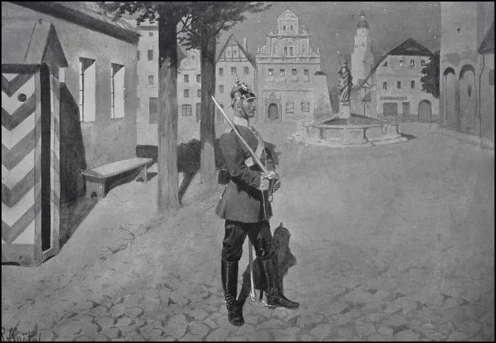 Framed Print : Prussian Army, single guard in Berlin