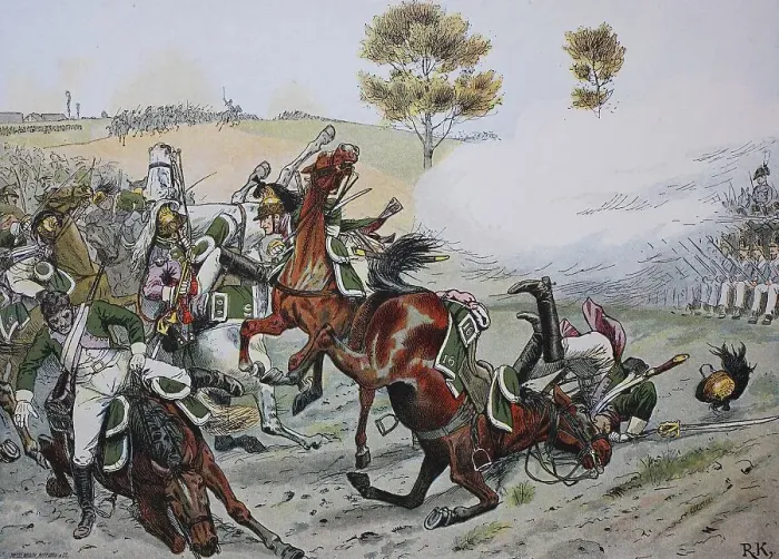 Framed Print : The Prussian Grenadier Battalion Prince August defends itself near the city of Prenzlau