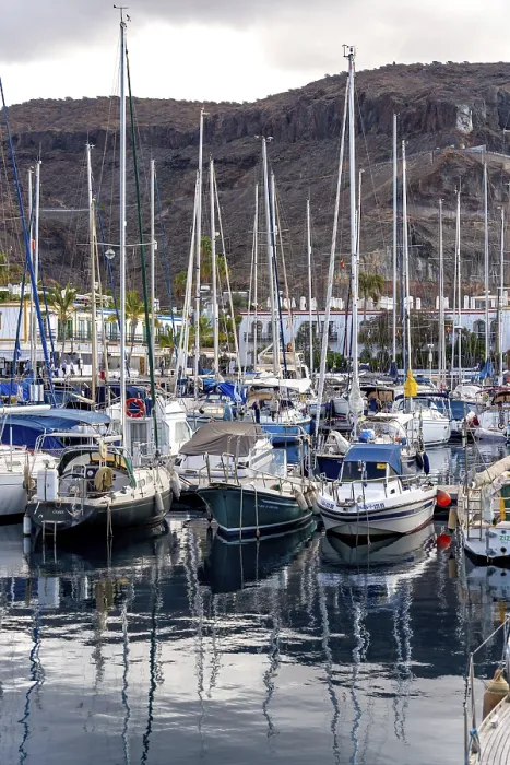 Framed Print : PUERTO DE MOGAN, GRAN CANARIA, CANARY ISLANDS - MARCH 7 : View of the marina in Puerto de Mogan Gran Canaria on March 7 Framed Print : PUERTO DE MOGAN, GRAN CANARIA, CANARY ISLANDS - MARCH 7 : View of the marina in Puerto de Mogan Gran Canaria on March 7