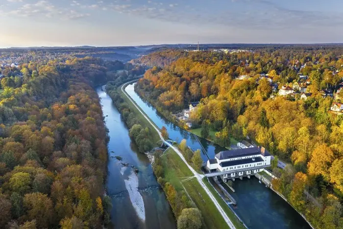 Framed Print : Pullach hydroelectric power plant power station