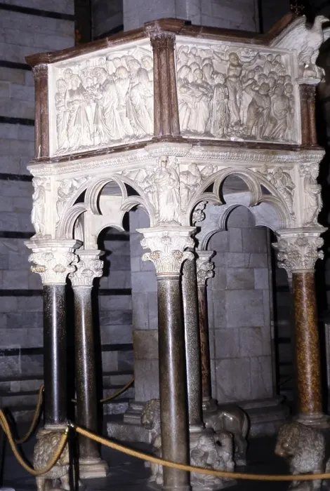 Framed Print : Pulpit in Baptistery of St John, San Giovanni Baptistery, Pisa, Italy in 1999 Framed Print : Pulpit in Baptistery of St John, San Giovanni Baptistery, Pisa, Italy in 1999