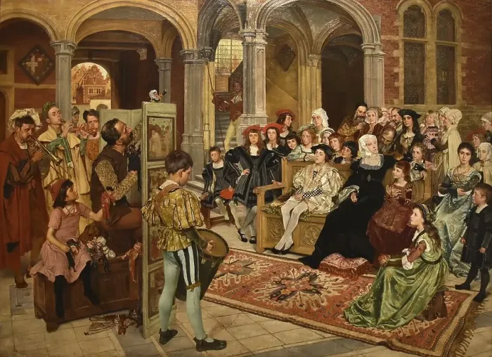 Framed Print : Puppet Theatre at the Court of Margaret of Austria