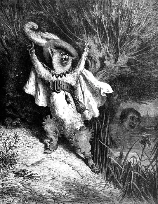Framed Print : Puss in Boots, screaming at the lake