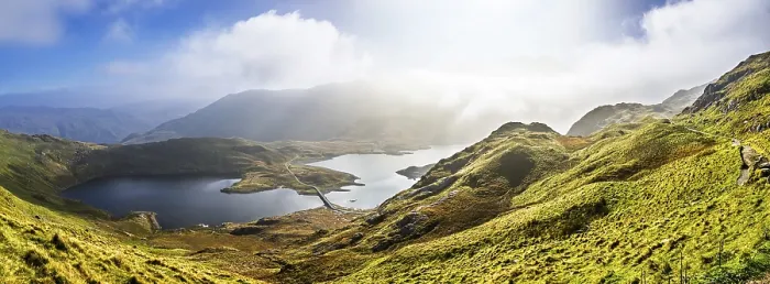 Framed Print : Pyg Track over Llyn Llydaw lake Framed Print : Pyg Track over Llyn Llydaw lake