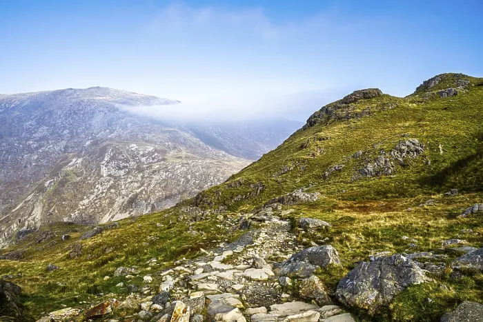 Framed Print : Pyg Track over Llyn Llydaw lake