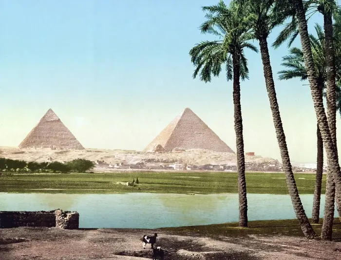 Framed Print : The pyramids, Cairo, Egypt, 1890