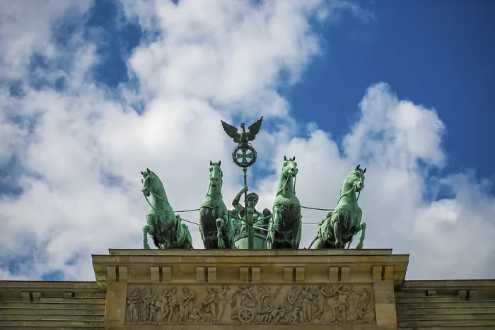 Framed Print : Quadriga at the top of the Brandenburg Gate in Berlin