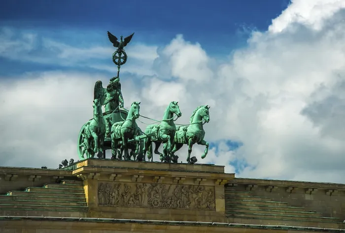 Framed Print : Quadriga at the top of the Brandenburg Gate in Berlin