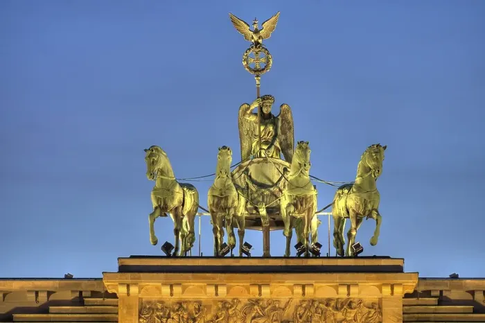 Framed Print : Quadriga above Brandenburg Gate at night Framed Print : Quadriga above Brandenburg Gate at night