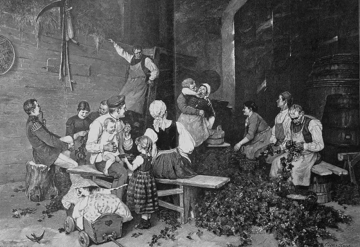 Framed Print : Quartering of soldiers with a hop farmer in the Hallertau