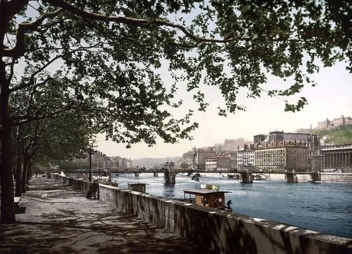 Framed Print : The quay of the Saone, Lyon in 1890 Framed Print : The quay of the Saone, Lyon in 1890
