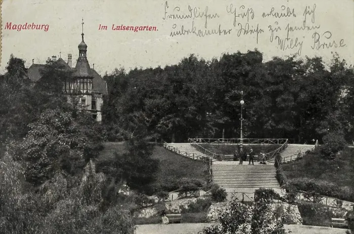 Framed Print : Queen Luise Garden in Magdeburg