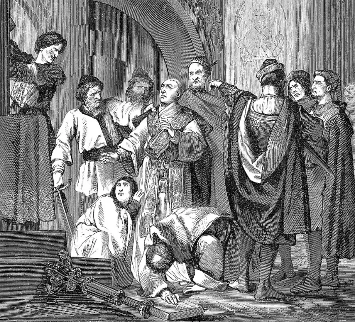 Framed Print : Quintius or Gencius attacking Pope Gregory VII