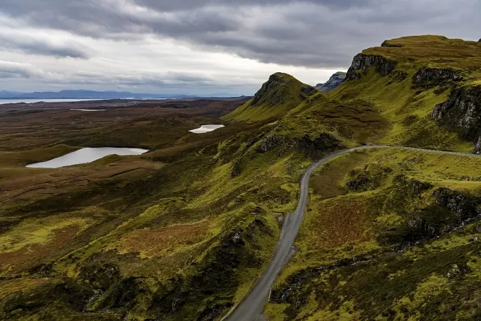 Framed Print : Quiraing massif with dramatic clouds
