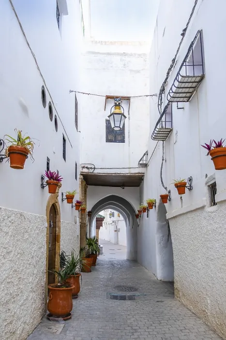 Framed Print : Rabat, Morocco - A quiet narrow alley in the historic medina of Rabat