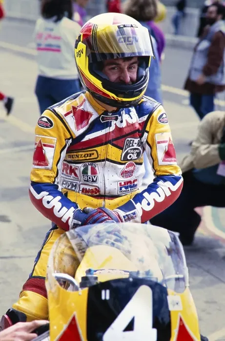 Framed Print : Racer Dirk Raudies (DEU), Honda RS 125 ccm, Motorcycle World Championship 1991, Grand Prix (GP) of Germany at the Hockenheimring on 26 May 1991, Germany, Europe