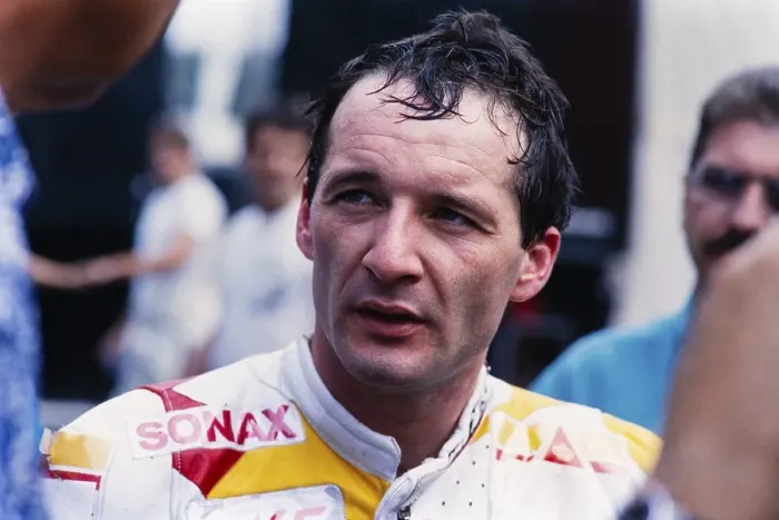 Framed Print : Racer Helmut Bradl (DEU), portrait, HB Racing Team of Dieter Stappert, Honda NSR 250cc, Motorcycle World Championship 1991, Grand Prix (GP) of Germany at the Hockenheimring on 26 May 1991, Germany, Europe Framed Print : Racer Helmut Bradl (DEU), portrait, HB Racing Team of Dieter Stappert, Honda NSR 250cc, Motorcycle World Championship 1991, Grand Prix (GP) of Germany at the Hockenheimring on 26 May 1991, Germany, Europe