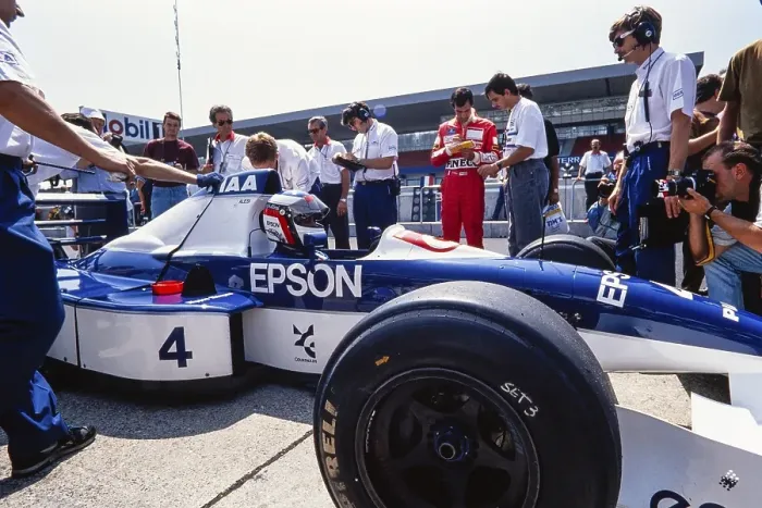 Framed Print : Racing driver Jean Alesi, Formula 1, Tyrrell Racing, Tyrrell 019, Ford Cosworth DFR 3.5 V8, German Grand Prix at the Hockenheimring on 29 July 1990, Germany, Europe