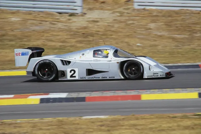 Framed Print : Racing driver Michael Schumacher, Sauber Mercedes team, in the silver-coloured Mercedes C11, Group C Sports Car World Championship, 1990, Germany, Europe