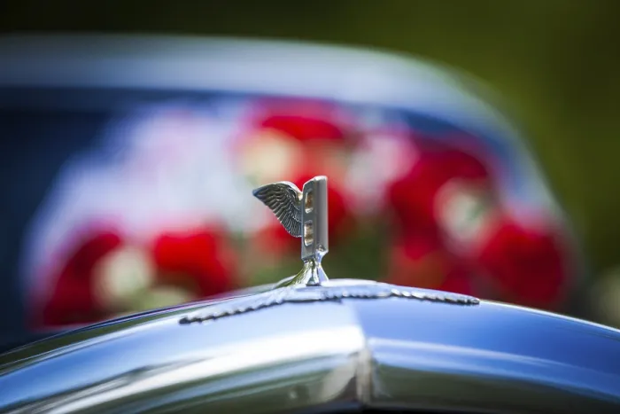 Framed Print : Radiator figure letter b with wings on a Bentley