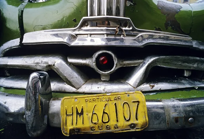 Framed Print : Radiator grill and bumper of a US-vintage car