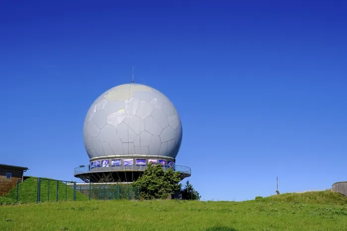 Framed Print : Radome and antenna systems, Wasserkuppe Framed Print : Radome and antenna systems, Wasserkuppe
