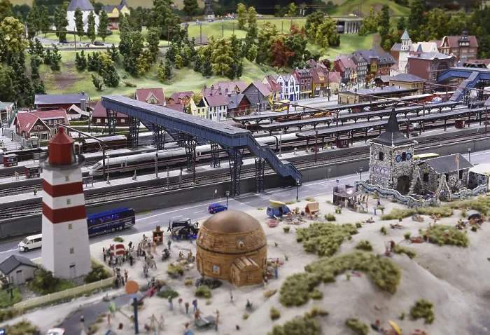 Framed Print : Railway station in Denmark at Miniatur Wunderland Hamburg Framed Print : Railway station in Denmark at Miniatur Wunderland Hamburg