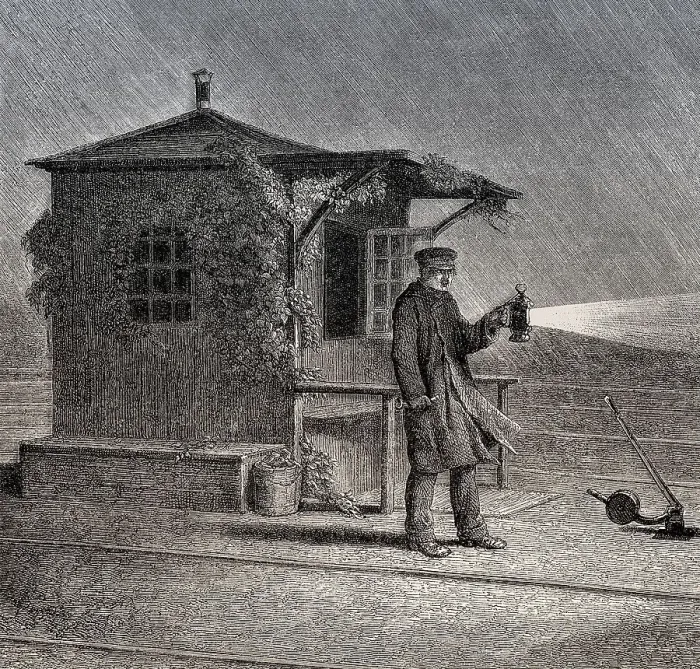 Framed Print : Railwayman, switchman, 19th century