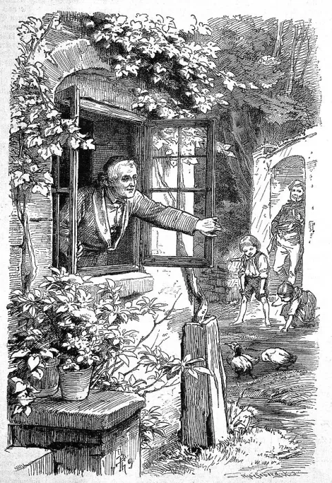 Framed Print : Rain, the grandfather closes the window while the children have fun in the rain Framed Print : Rain, the grandfather closes the window while the children have fun in the rain