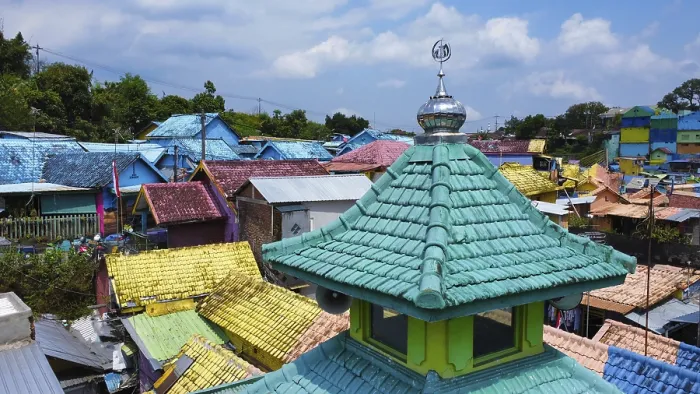 Framed Print : The rainbow village in Indonesia