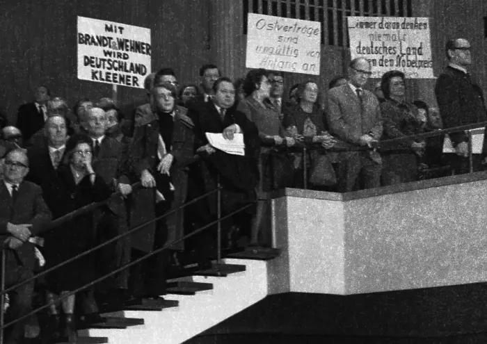 Framed Print : At a rally in Bonn on 11 March 1972 Framed Print : At a rally in Bonn on 11 March 1972