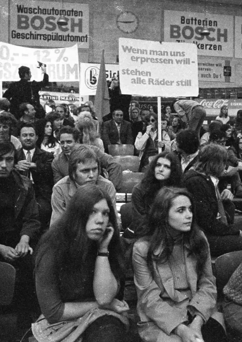 Framed Print : Rally of the Chemical, Paper and Ceramics Workers Union in the collective bargaining dispute on 16