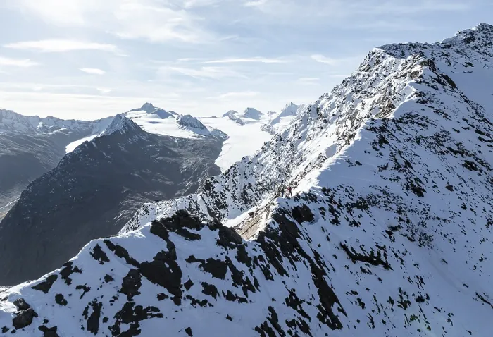 Framed Print : Ramoljoch, behind mountain Ramolkogel with snow