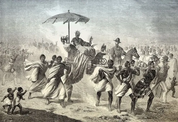 Framed Print : Ranavalona, Queen Of Madagascar in her sedan chair