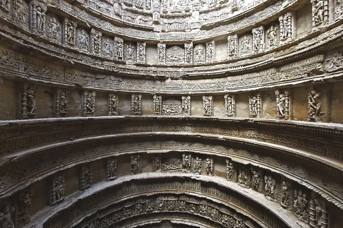 Framed Print : Rani ki vav, step well, stone carving