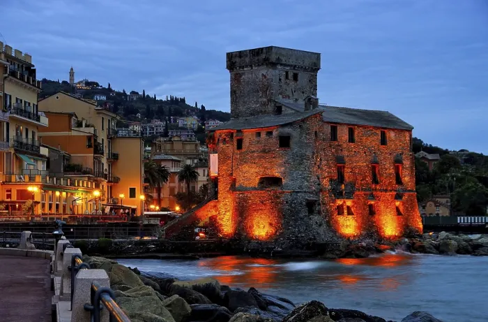 Framed Print : Rapallo castle night, Rapallo castle night 01 Framed Print : Rapallo castle night, Rapallo castle night 01