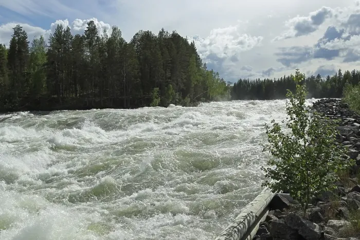 Framed Print : Rapids Storforsen in the River Piteaelven