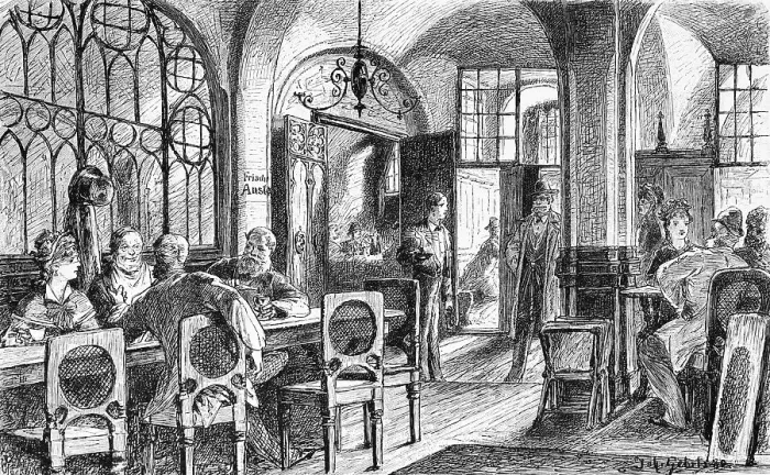 Framed Print : In the Ratskeller in Bremen, restaurant